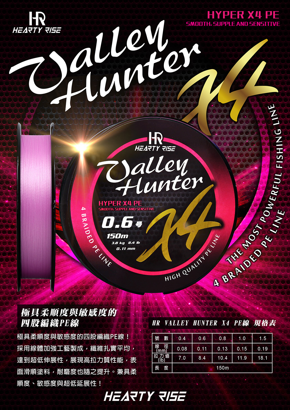 HR VALLEY HUNTER 溪谷獵人 4股PE線 1000